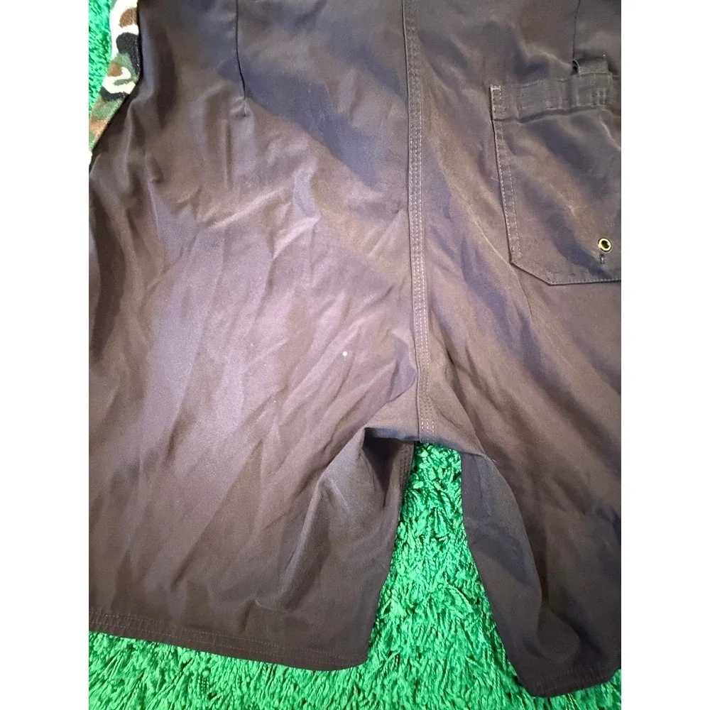 Maui Built Board Shorts Mens 35 Brown Good Camo Side Stripe Surf Swim Trunks